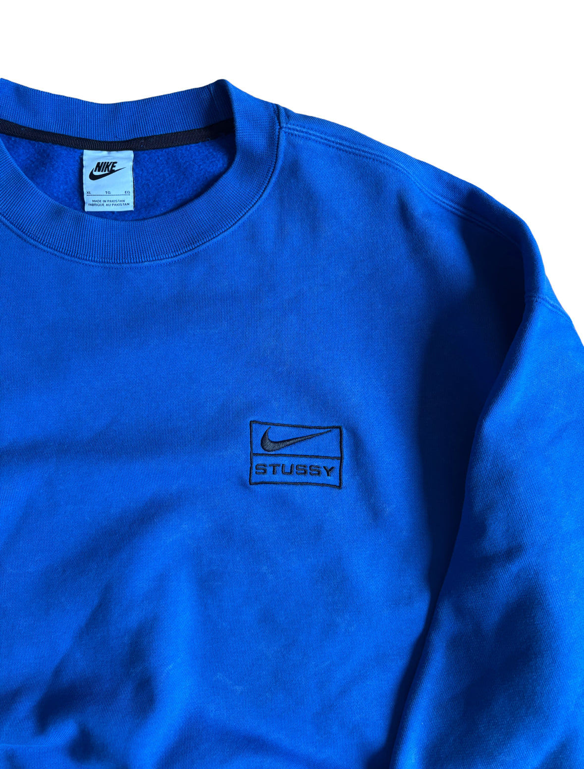Nike x Stussy Crewneck Sweatshirt Blue / Acid Wash - Xtra Large