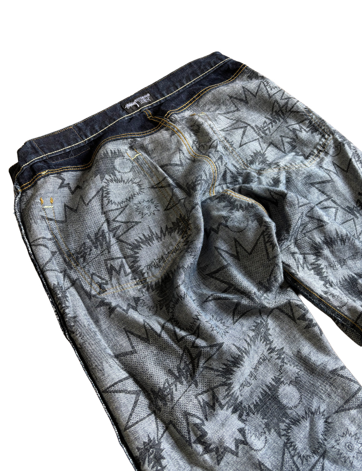 Stussy ‘Rough and Rugged’ Print Denim Jeans - 36W 34L