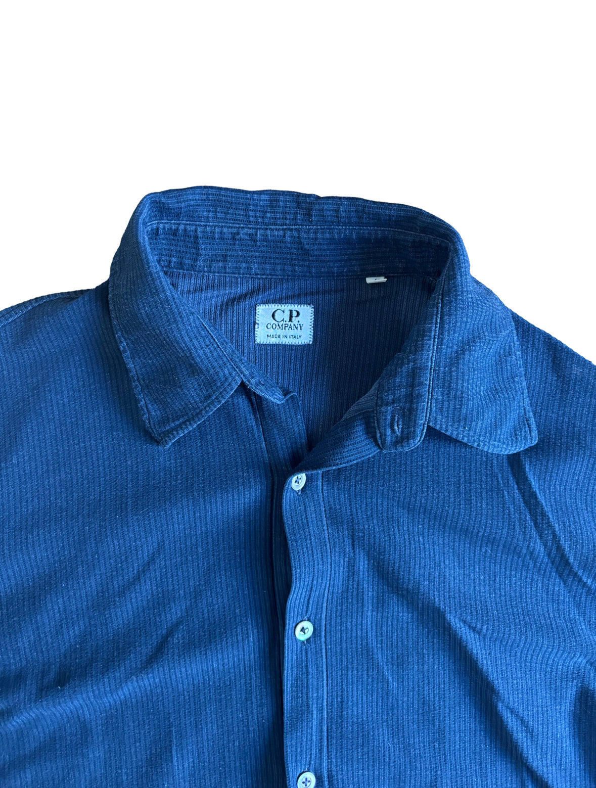 Vintage CP Company Blue Button-Up Shirt - Medium