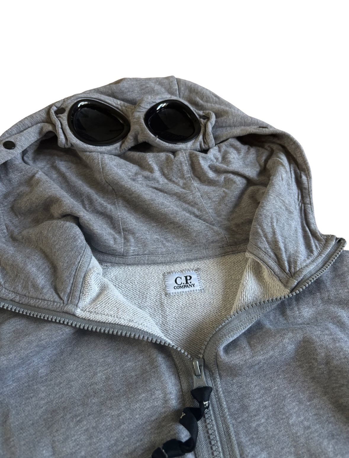 CP Company Grey Zip-Up Hoodie - Small