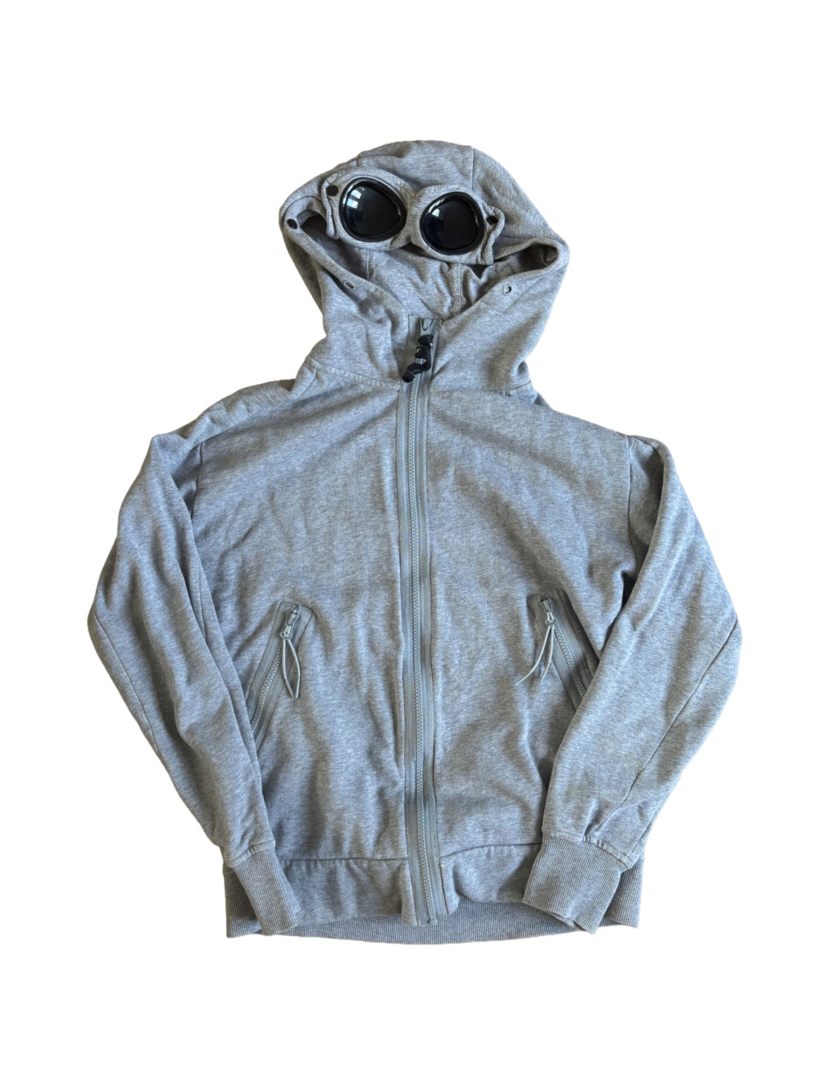CP Company Grey Zip-Up Hoodie - Small