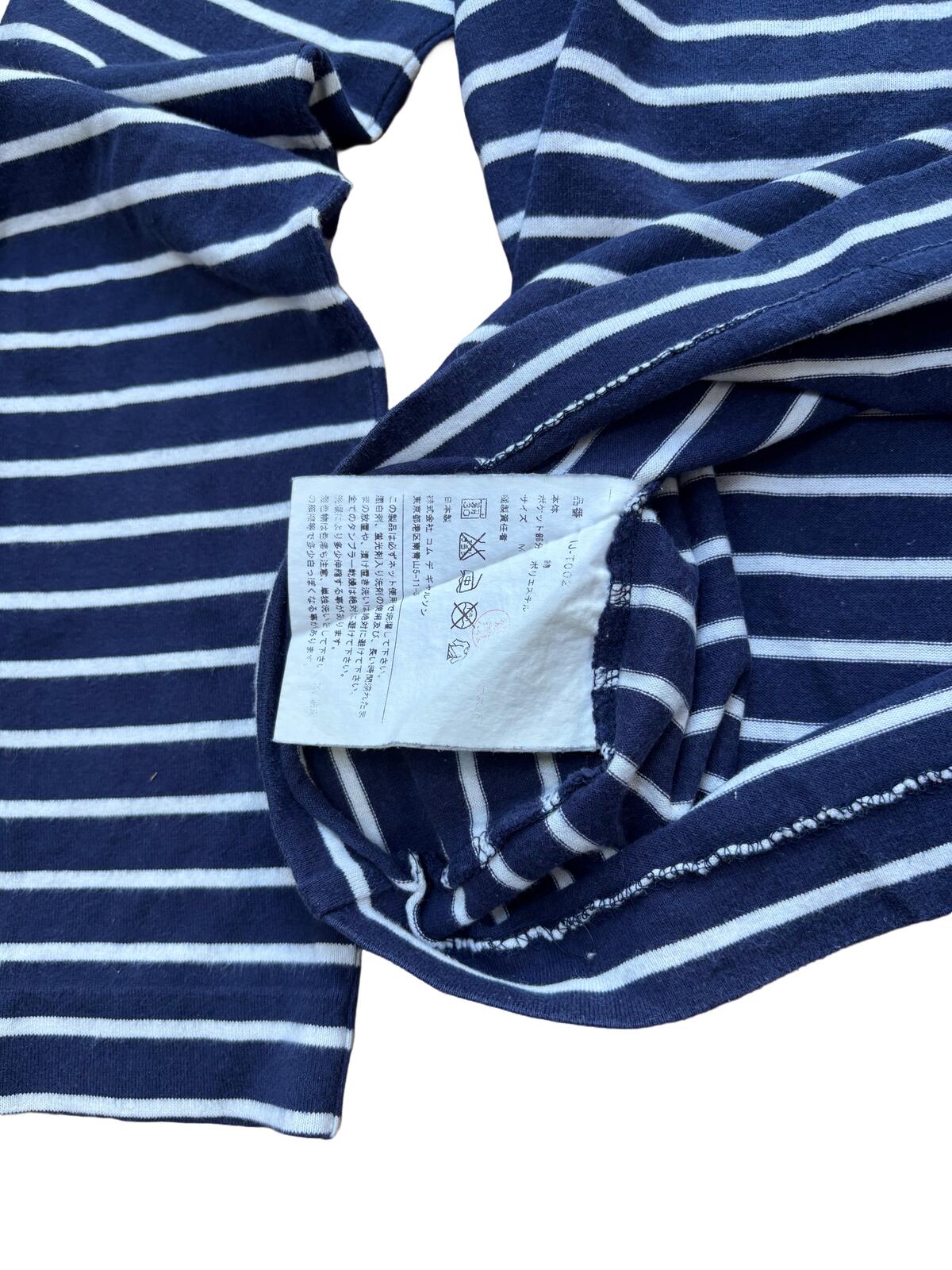 Comme des Garcons Stripe Pocket LS Tee Navy XS