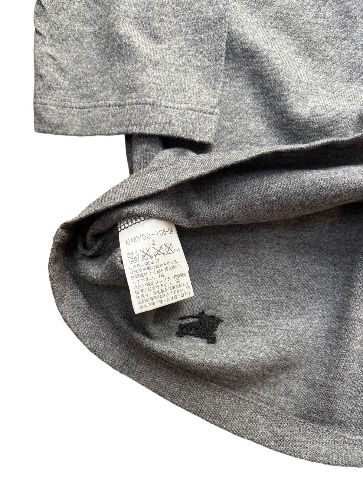Burberry Black Label Check 7/8 Sleeve Top Grey Small