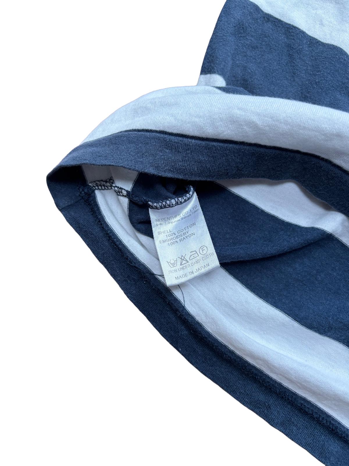 Needles Striped Cut and Sew T Shirt Blue White M