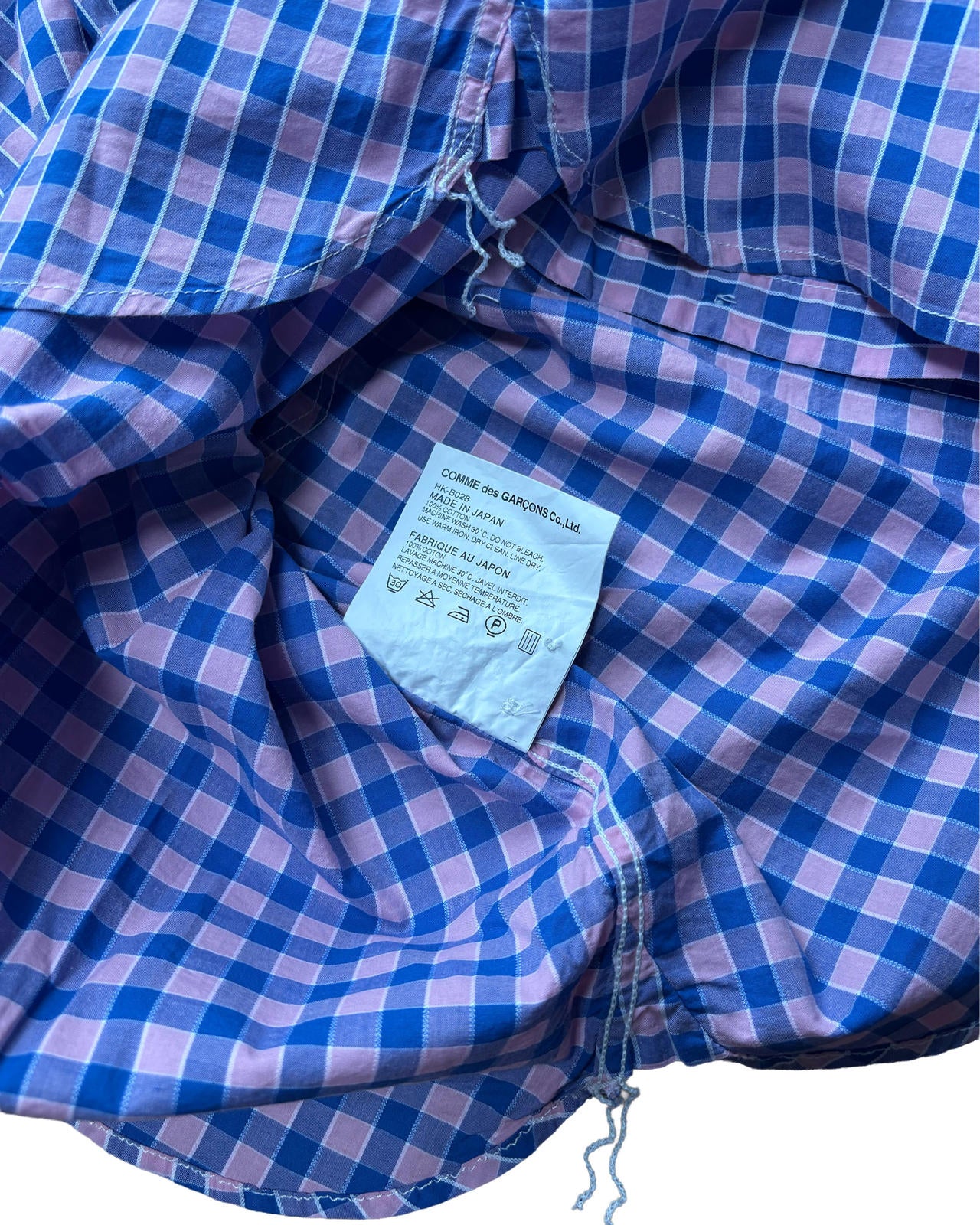 CDG Check Button Down Shirt Pink XS