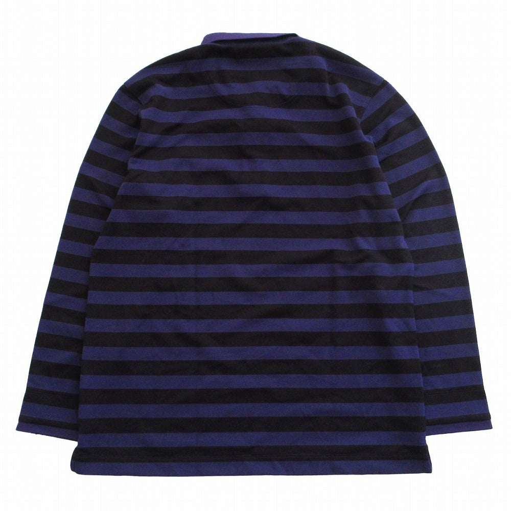 Burberry Golf Half-Zip Striped Polo Shirt • Long Sleeve • Purple • Size L