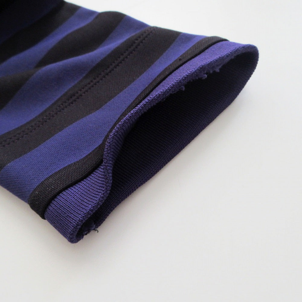Burberry Golf Half-Zip Striped Polo Shirt • Long Sleeve • Purple • Size L