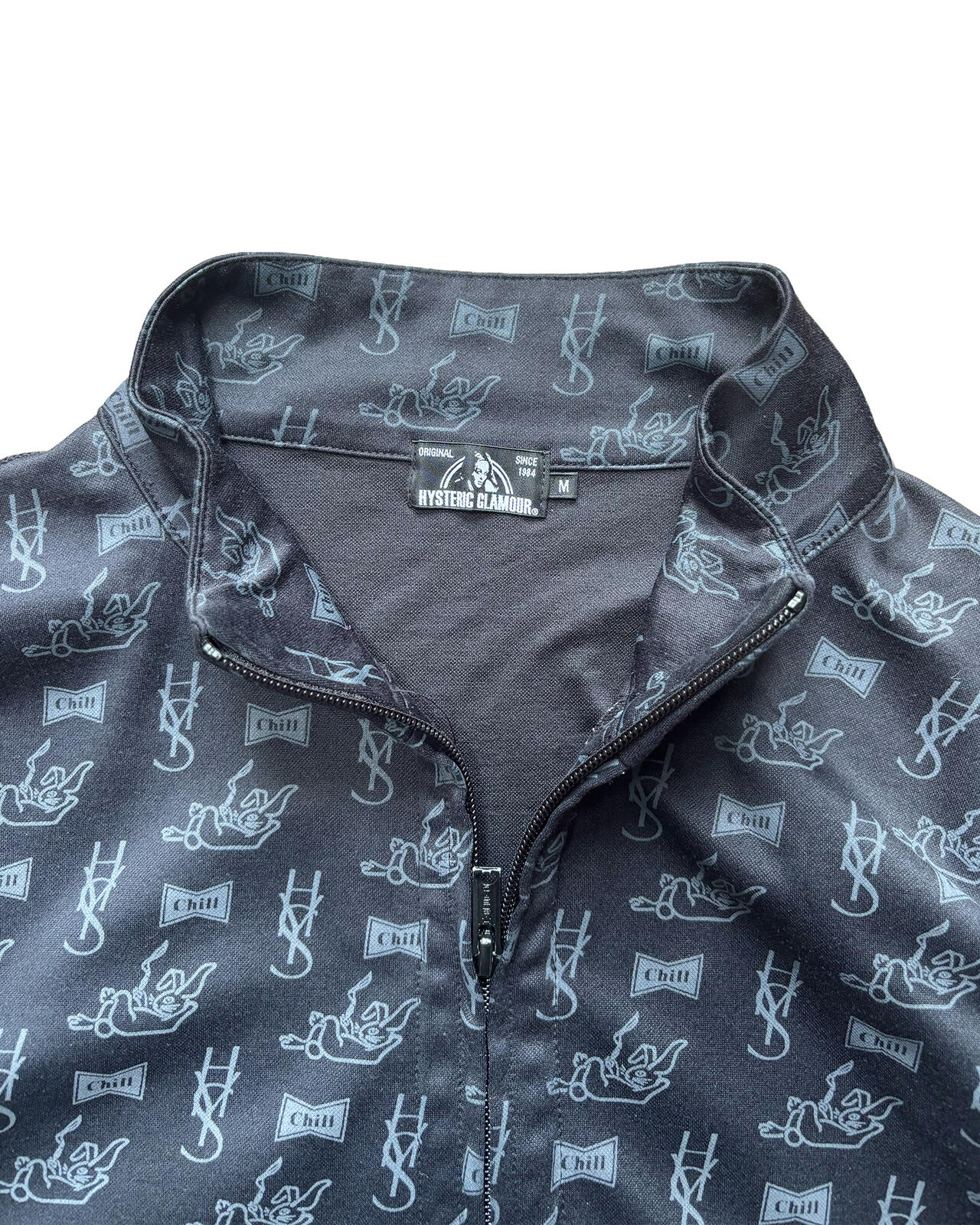 Hysteric Glamour Printed Zip Up Jacket Black Medium