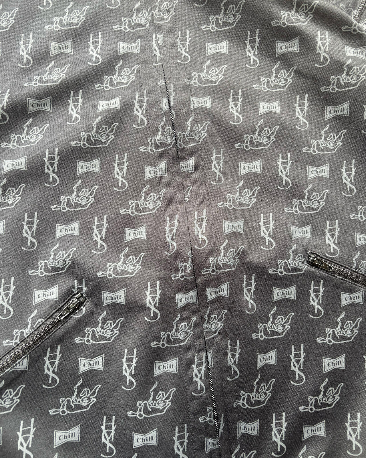 Hysteric Glamour Printed Zip Up Jacket Black Medium