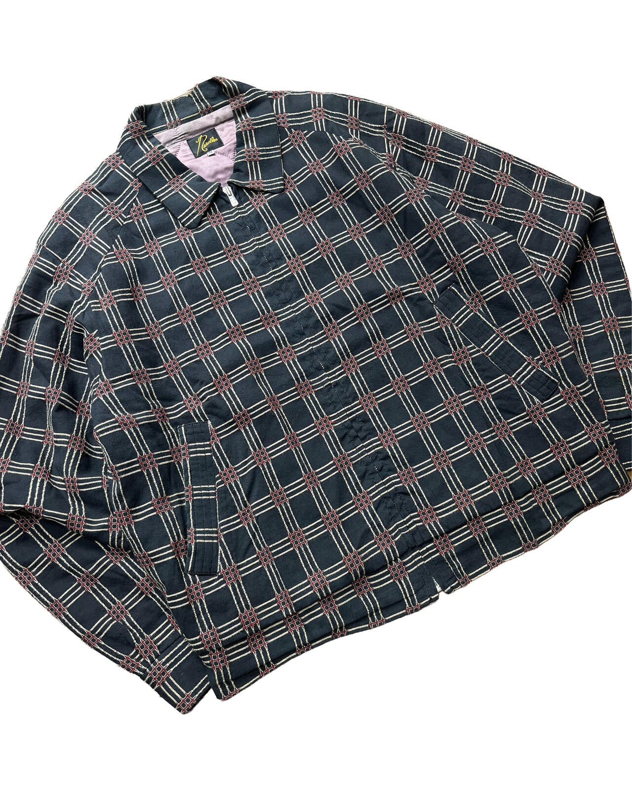 Needles Sport Jacket Black Check Zip Up Medium