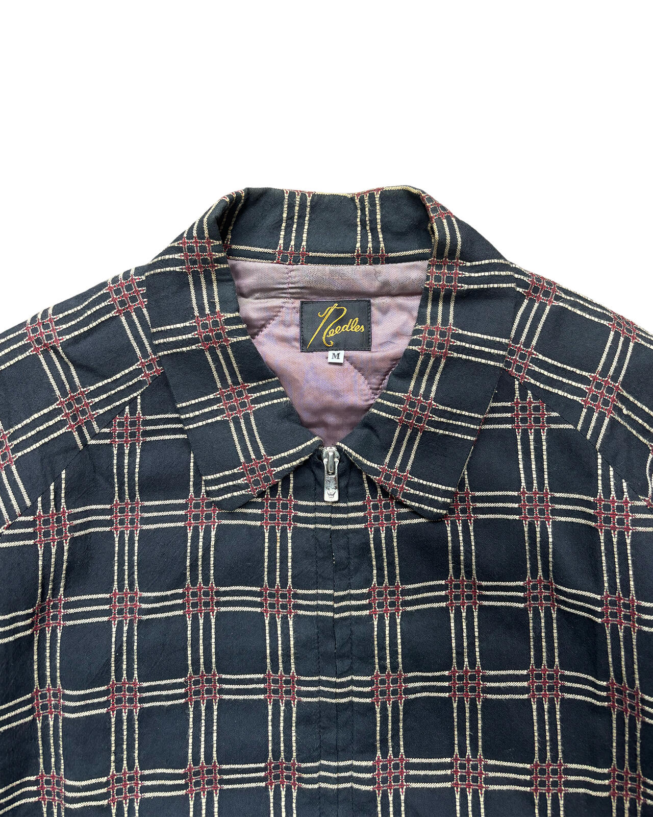 Needles Sport Jacket Black Check Zip Up Medium