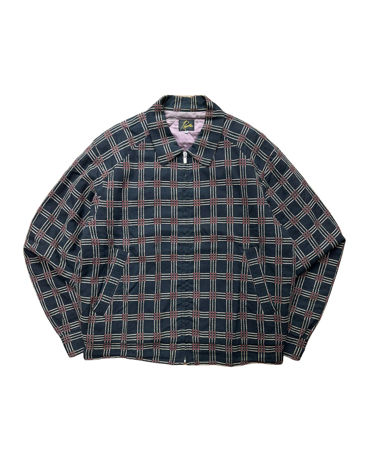 Needles Sport Jacket Black Check Zip Up Medium