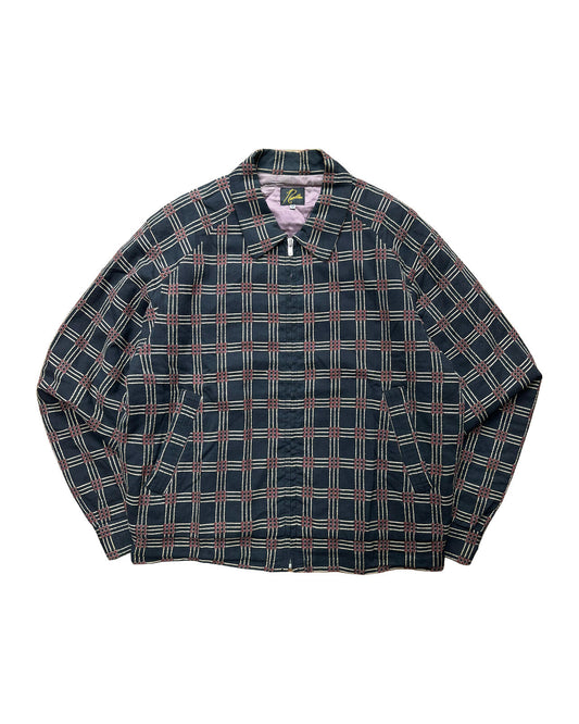 Needles Sport Jacket Black Check Zip Up Medium