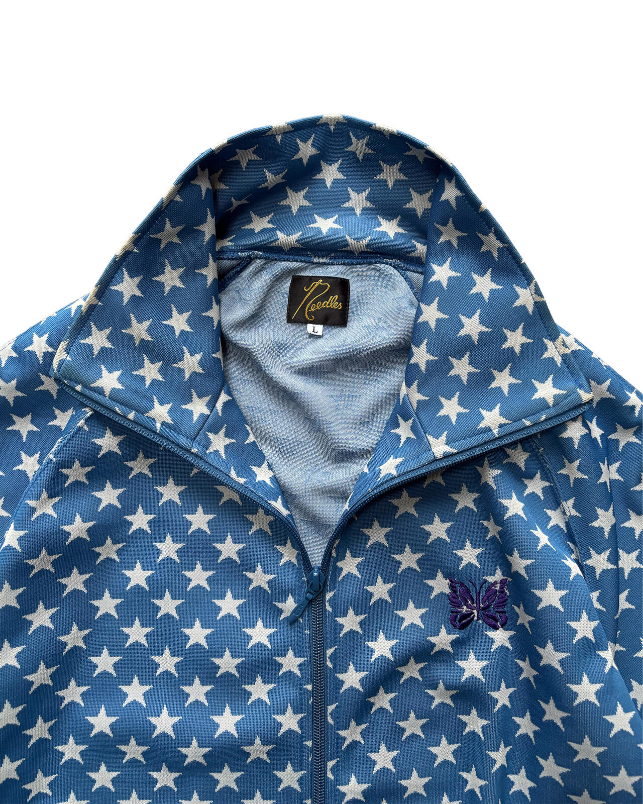 Needles Track Jacket Star Logo Blue Large