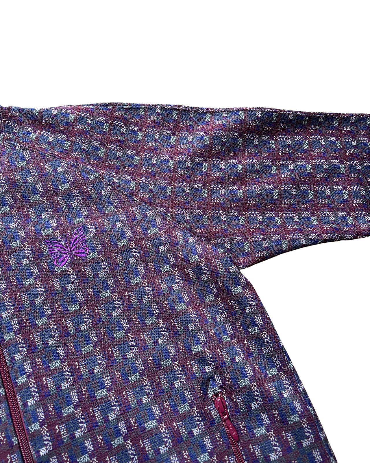 Needles Pattern Track Jacket Purple Zip Up Medium