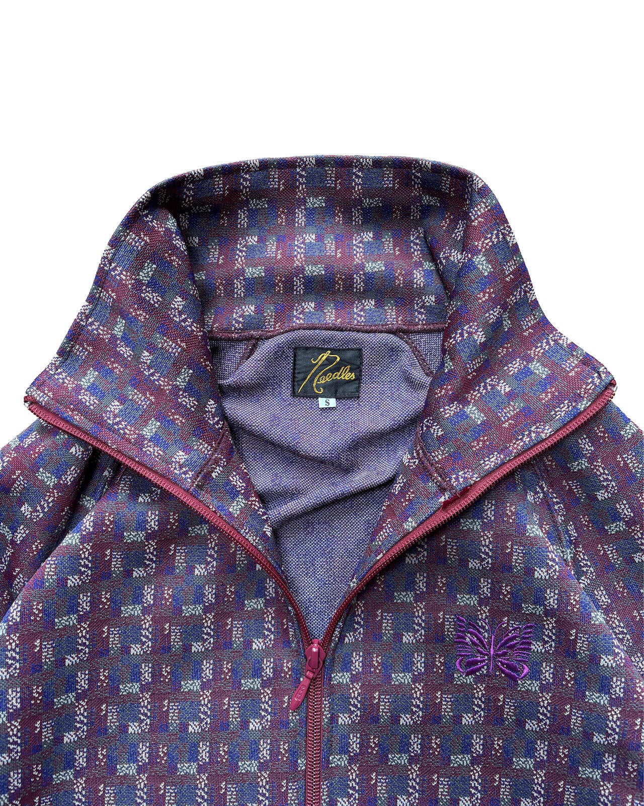 Needles Pattern Track Jacket Purple Zip Up Medium