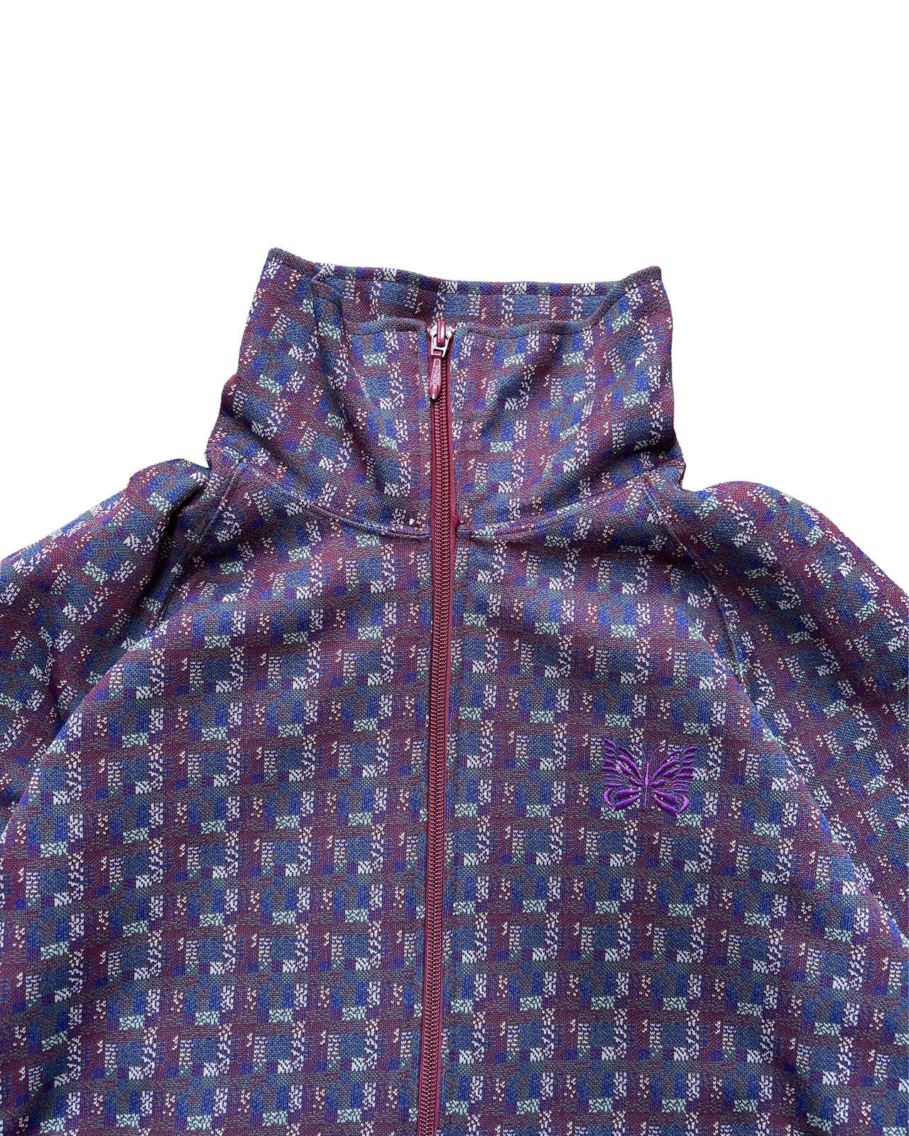 Needles Pattern Track Jacket Purple Zip Up Medium