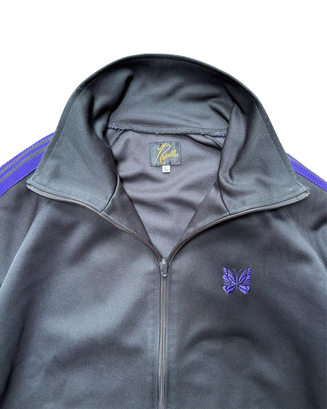 Needles Track Jacket Black Purple Large