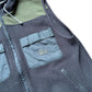 Stussy Green Black Hooded Fleece Gilet Medium