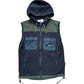Stussy Green Black Hooded Fleece Gilet Medium