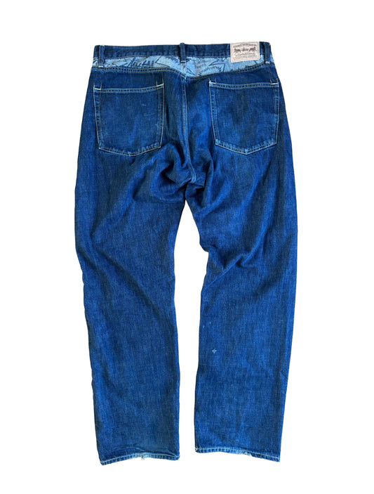 Stussy ‘Rough and Rugged’ Blue Denim Jeans - 38W 32L