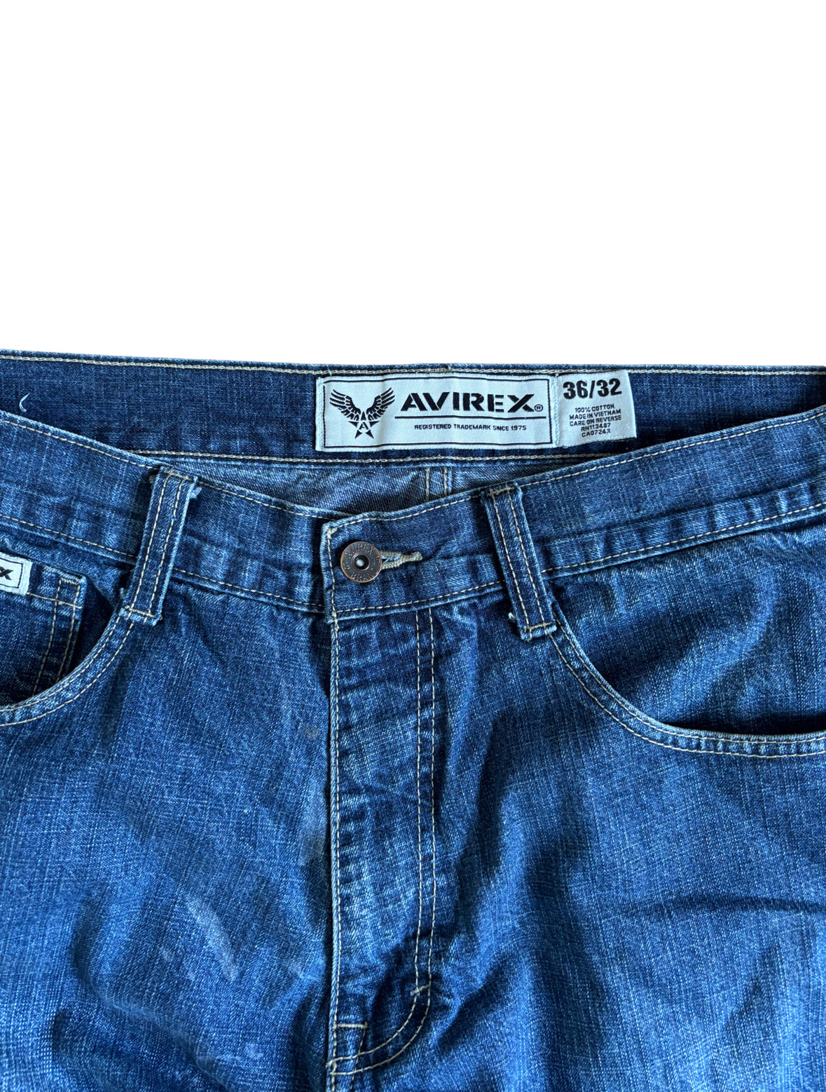 Vintage Avirex Blue Washed Jeans - 36W 32L