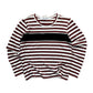 Comme des Garcons Velour Stripe LS Tee XS Brown