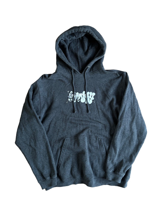 Stüssy Signature Graphic Hoodie – Dark Grey (Early 2000s)