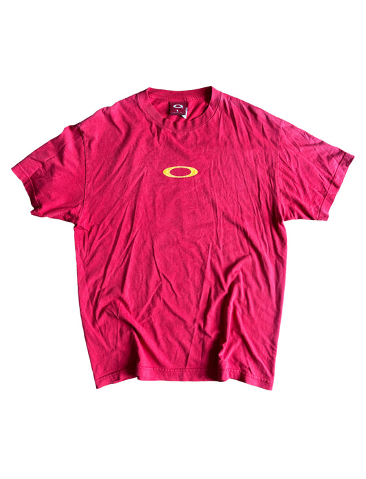 Vintage Oakley Red Print T-Shirt - Large