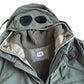 CP Company Khaki Dyshell Polartec Lined Goggle Field Jacket - Medium