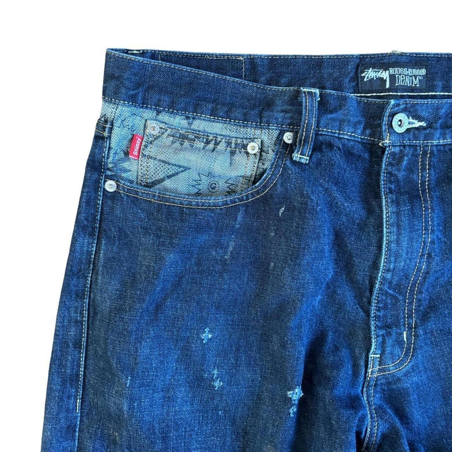 Stüssy Rough and Rugged Blue Denim Jeans