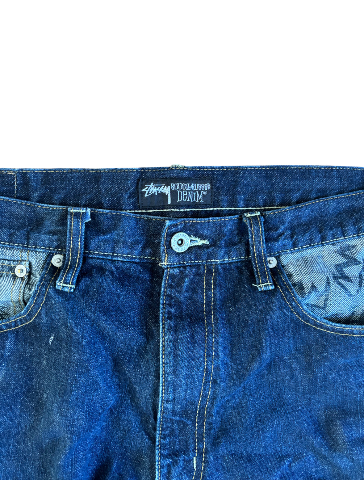Stussy ‘Rough and Rugged’ Blue Denim Jeans - 38W 32L