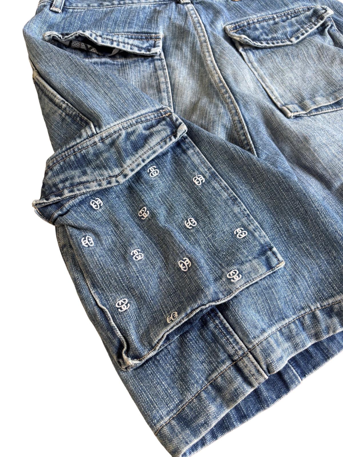 Stussy Denim Shorts 32W Wide Fit Embroidered Logo