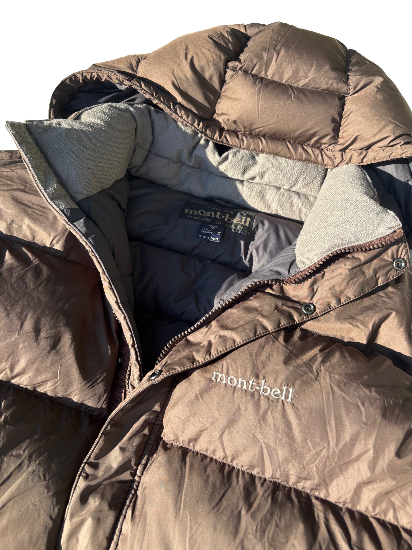 Montbell Brown Down-Fill Puffer Jacket - Medium