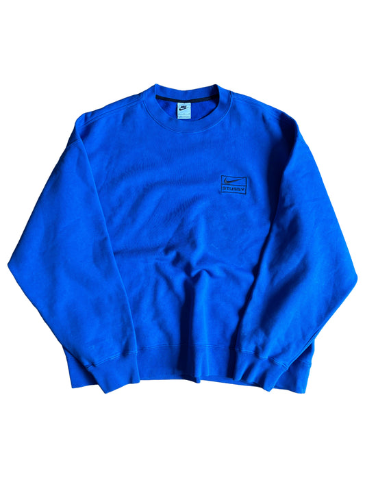 Nike x Stussy Crewneck Sweatshirt Blue / Acid Wash - Xtra Large