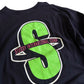 Stussy ‘Stussy International Corp’ Black / Green Long Sleeve T-Shirt - Large