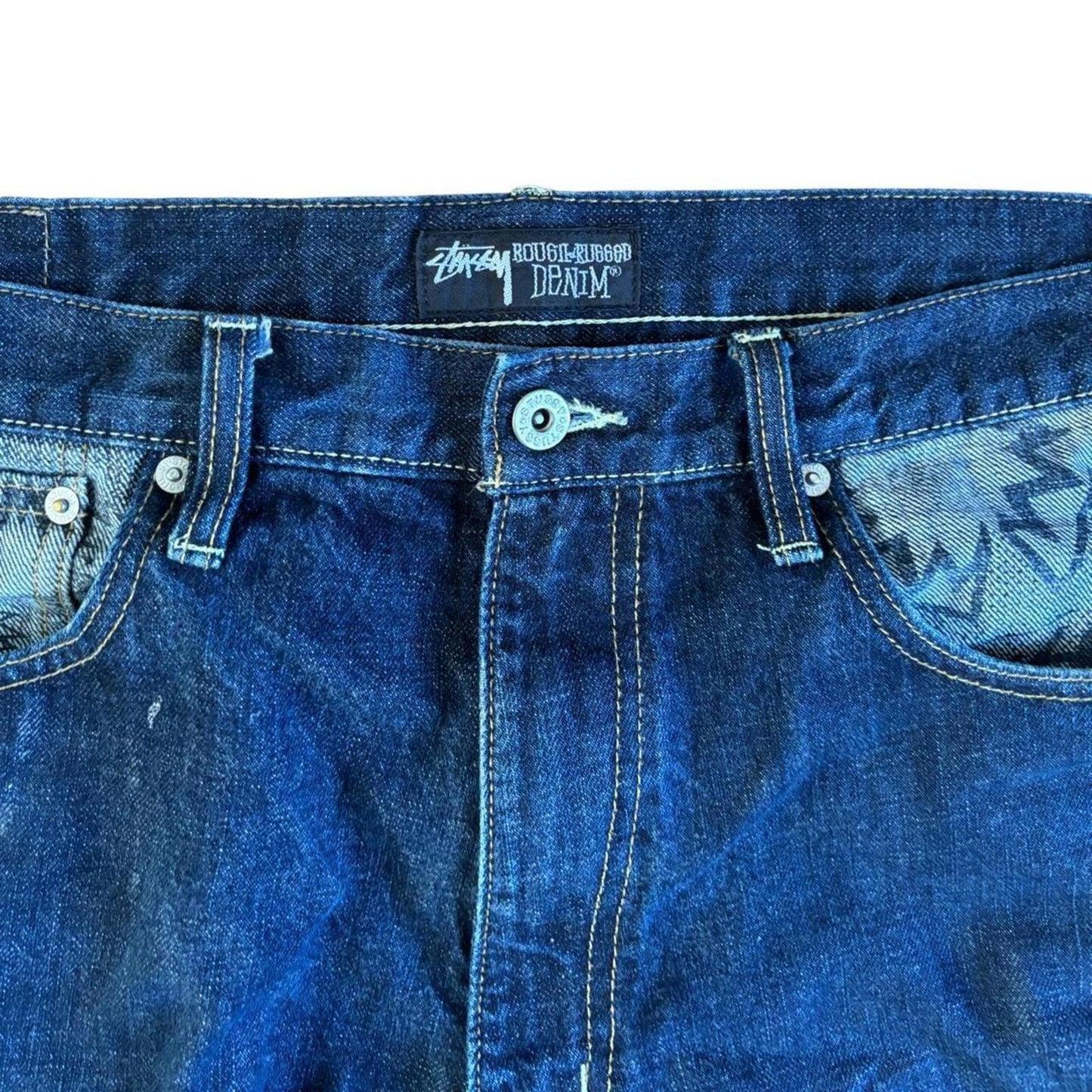 Stüssy Rough and Rugged Blue Denim Jeans