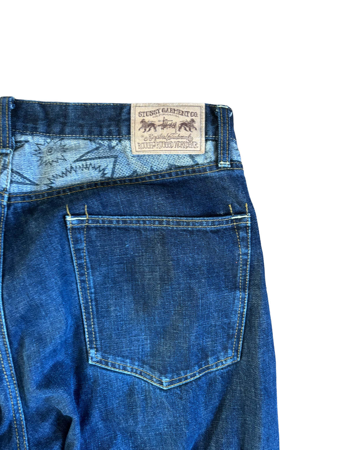 Stussy ‘Rough and Rugged’ Blue Denim Jeans - 38W 32L