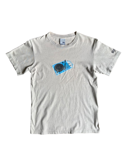 Stussy Vinyl Player Graphic Print T-Shirt - Small