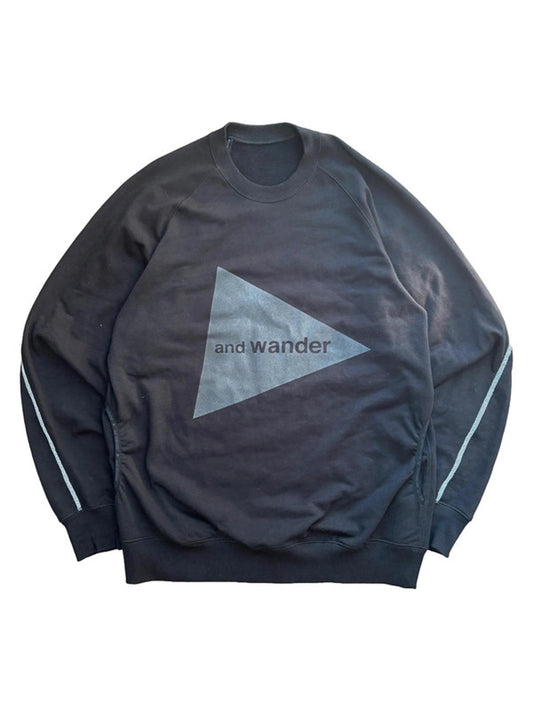 and wander Logo Crewneck Sweatshirt Black M L