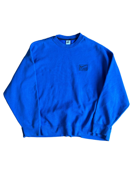 Stussy x Nike Crewneck Sweatshirt Blue / Acid Wash - XXL