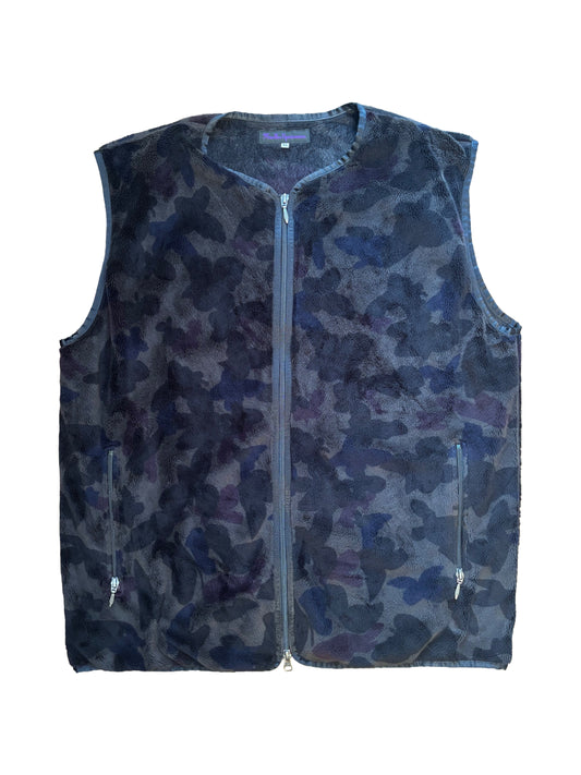 Needles Sportswear Butterfly Piping Fleece Vest – Dark Grey Camo (XL)