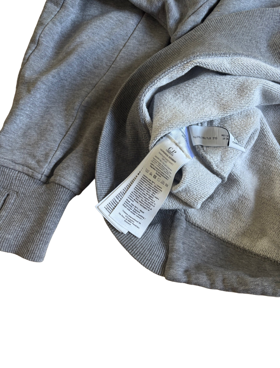 CP Company Grey Zip-Up Hoodie - Small