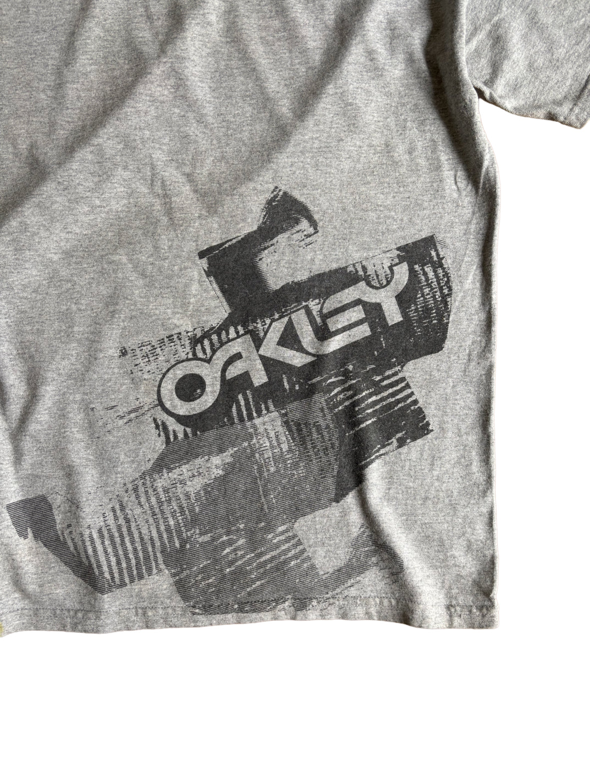 Vintage Oakley Grey Graphic T-Shirt - Large