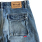 Stussy Denim Shorts 32W Wide Fit Embroidered Logo