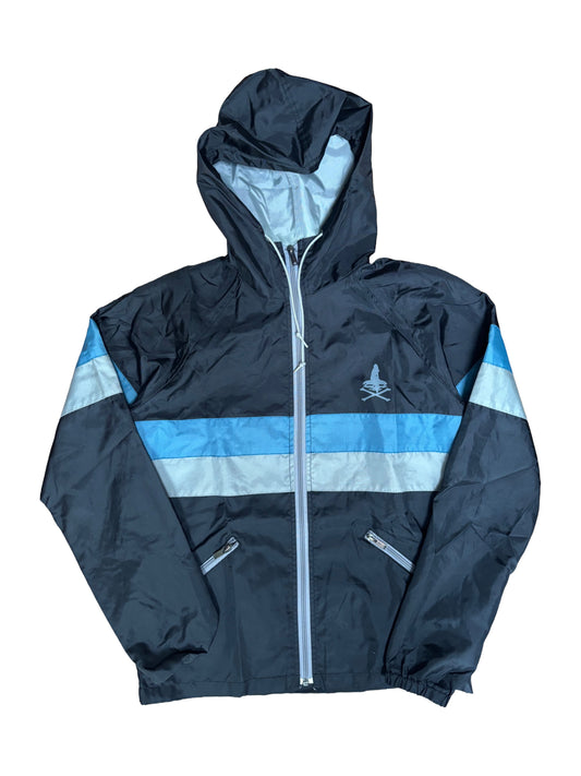 HYSTERIC GLAMOUR Nylon Zip Jacket – Black/Blue/Grey (S)