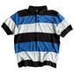 Vintage Southpole Blue & White Striped Polo Shirt - Large