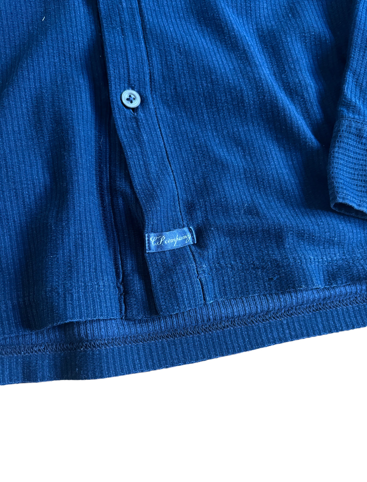 Vintage CP Company Blue Button-Up Shirt - Medium