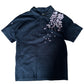 Karakuri Tamashii Dragon & Cherry Blossom Embroidered Polo Shirt – Black (M)