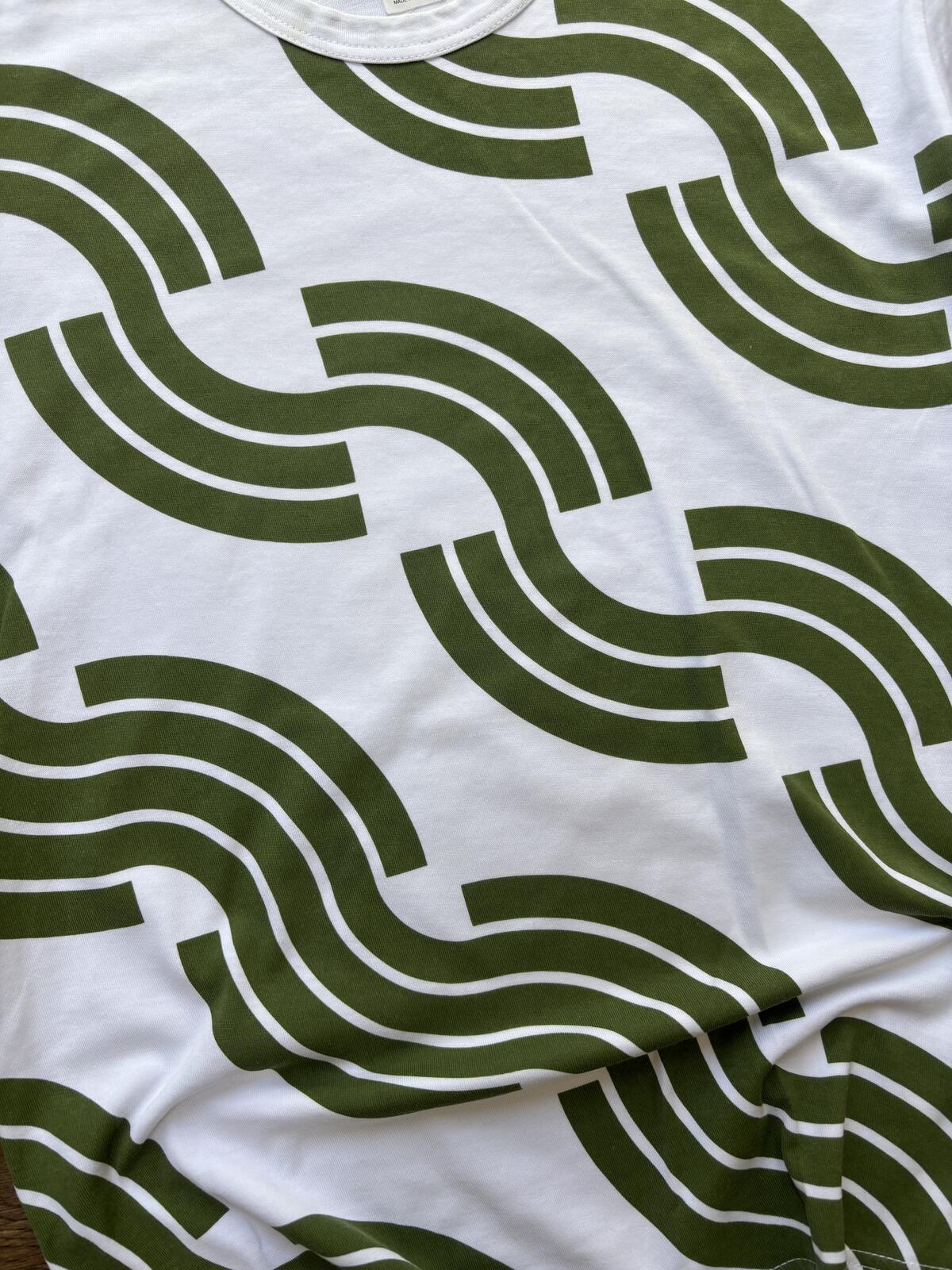 Comme des Garcons Shirt Wave Print T-Shirt Green S